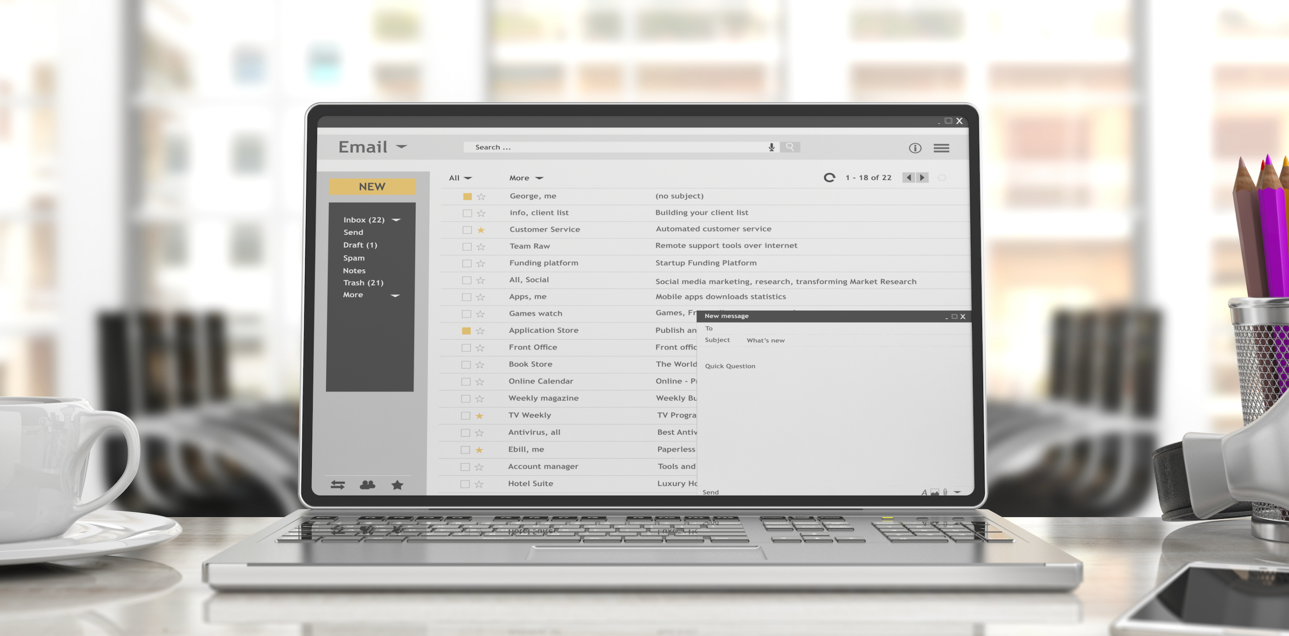 Close-up of CRM dashboard screen with contact profile and personality insight tags, clean modern UI, soft natural lighting, business technology
